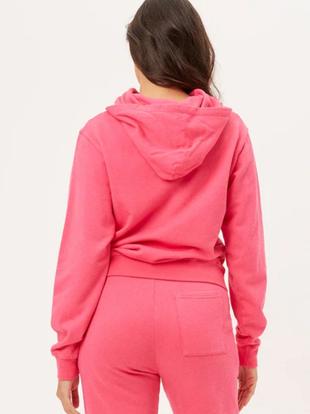 Frankie's Bikinis Hot Pink Embossed Logo Hoodie M - Picture 3 of 3